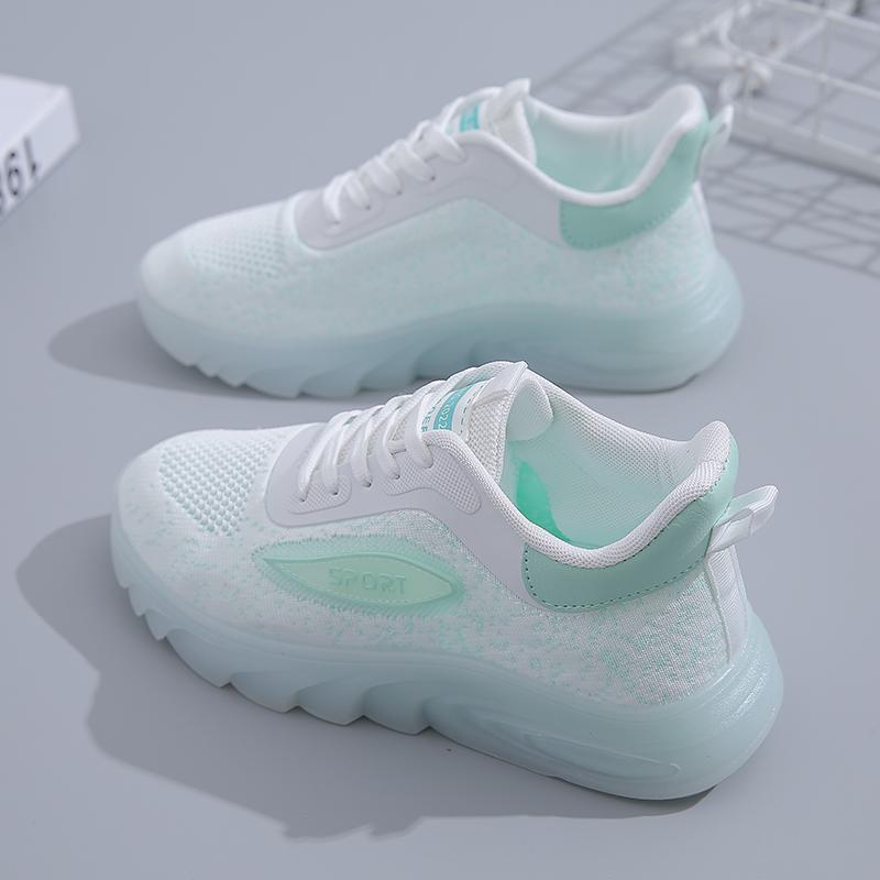 Мода Популярные универсальные повседневные спортивные светящиеся кроссовки для женщин с летающим плетением модные женские изысканные повседневные кроссовки для женщин