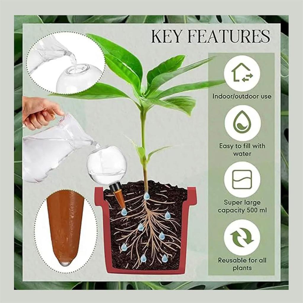 Шаровой полив для помещений, автоматический шаровой полив для цветочного горшка с медленным высвобождением капельного контроля для комнатных и уличных растений