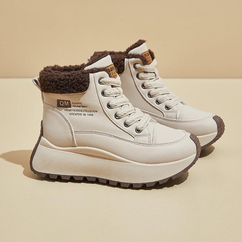 Зимние высокие бархатные кроссовки на платформе, новые ins, женские студенческие кроссовки для увеличения роста, повседневные, для сохранения тепла XFK