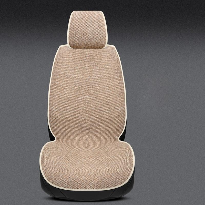 Цельные льняные подушки на сиденья автомобиля – Дышащий комфорт, чехол на сиденье для передних сидений, универсальная посадка для большинства автомобилей