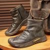 Износостойкие ботинки осень-зима модные нескользящие черные бархатные ботинки Martin новые универсальные модные мужские ботинки удобные модные кожаные ботинки