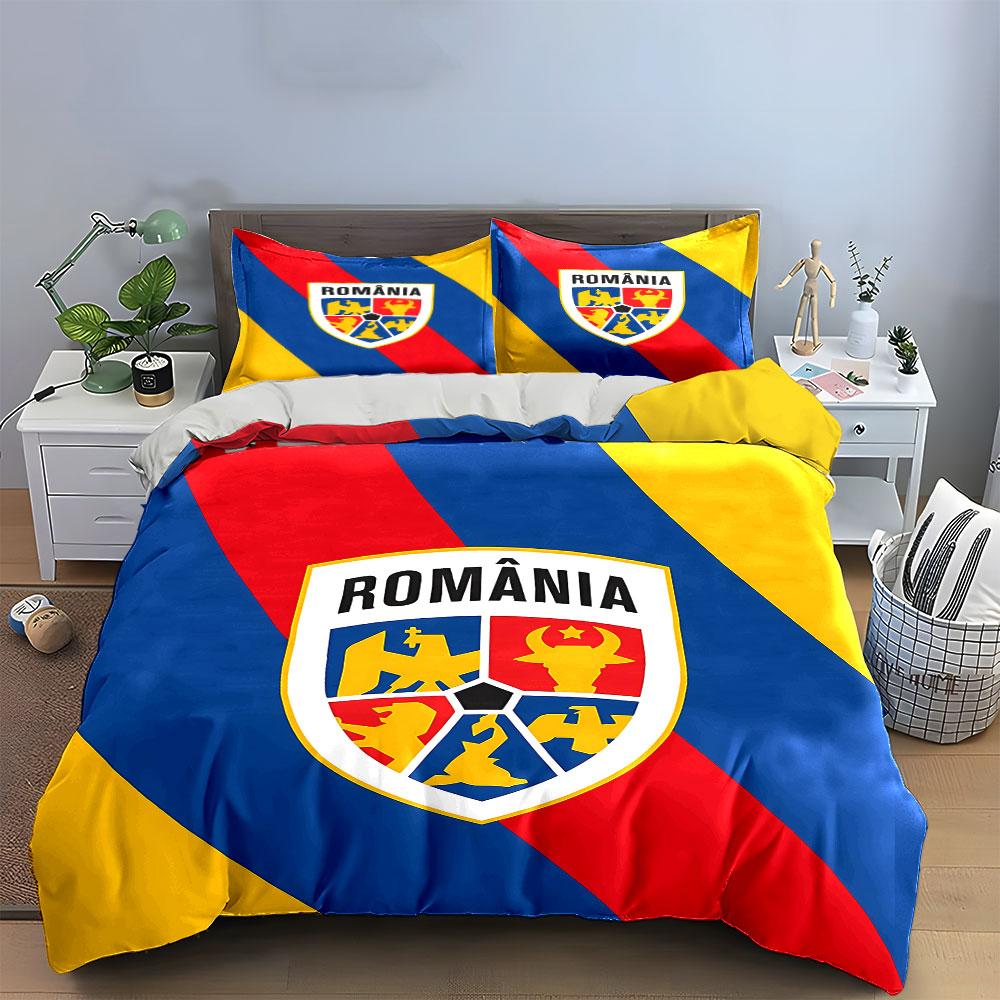 Romania Flag Bedding Set Bedding Duvet Cover Set Duvet Cover Pillowcases (1 * Duvet Cover 2 * Pillowcases, without duvet insert)