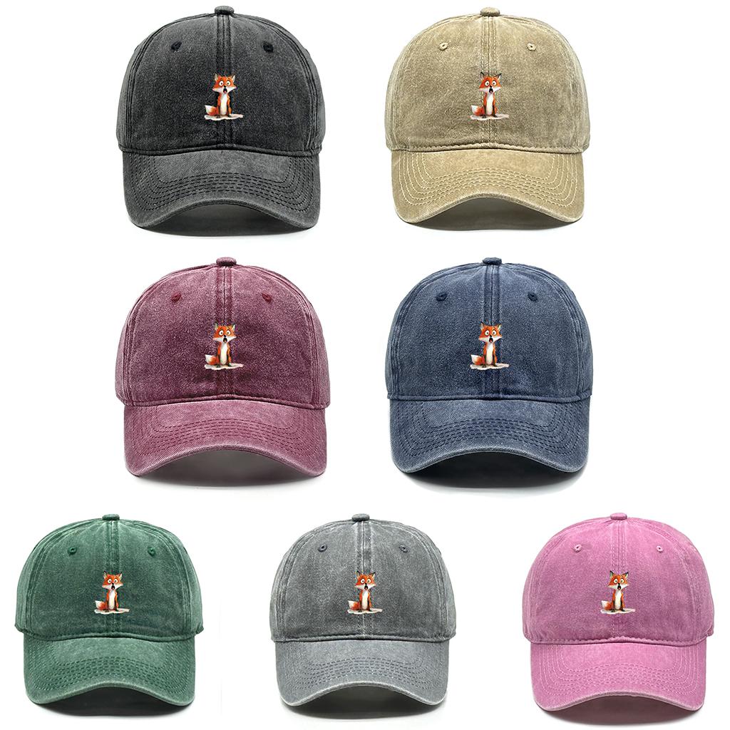 Lovely Fox Print Unisex Snapback Baseball Cap Lightweight Man's Cap Slouchy Adjustable Sun Hat Perfect For Outdoor Sports