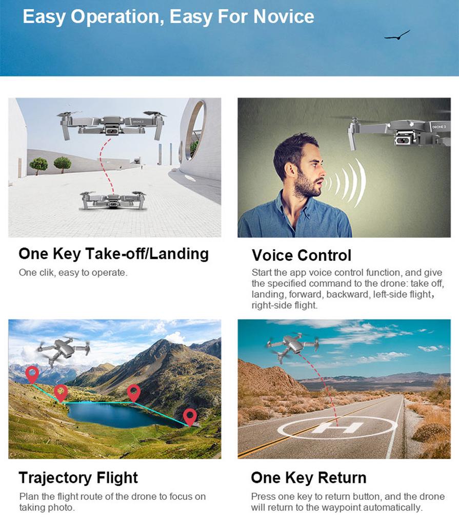 Drone X Pro 2.4G Selfie WIFI FPV With 1080P HD Camera Foldable RC Quadcopter RTF