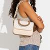 New COACH Rogue Jacquard Fabric With Cow Leather Handbag Shoulder Bag Crossbody Bag Small Size Women's White & Nude CA215-B4UDL