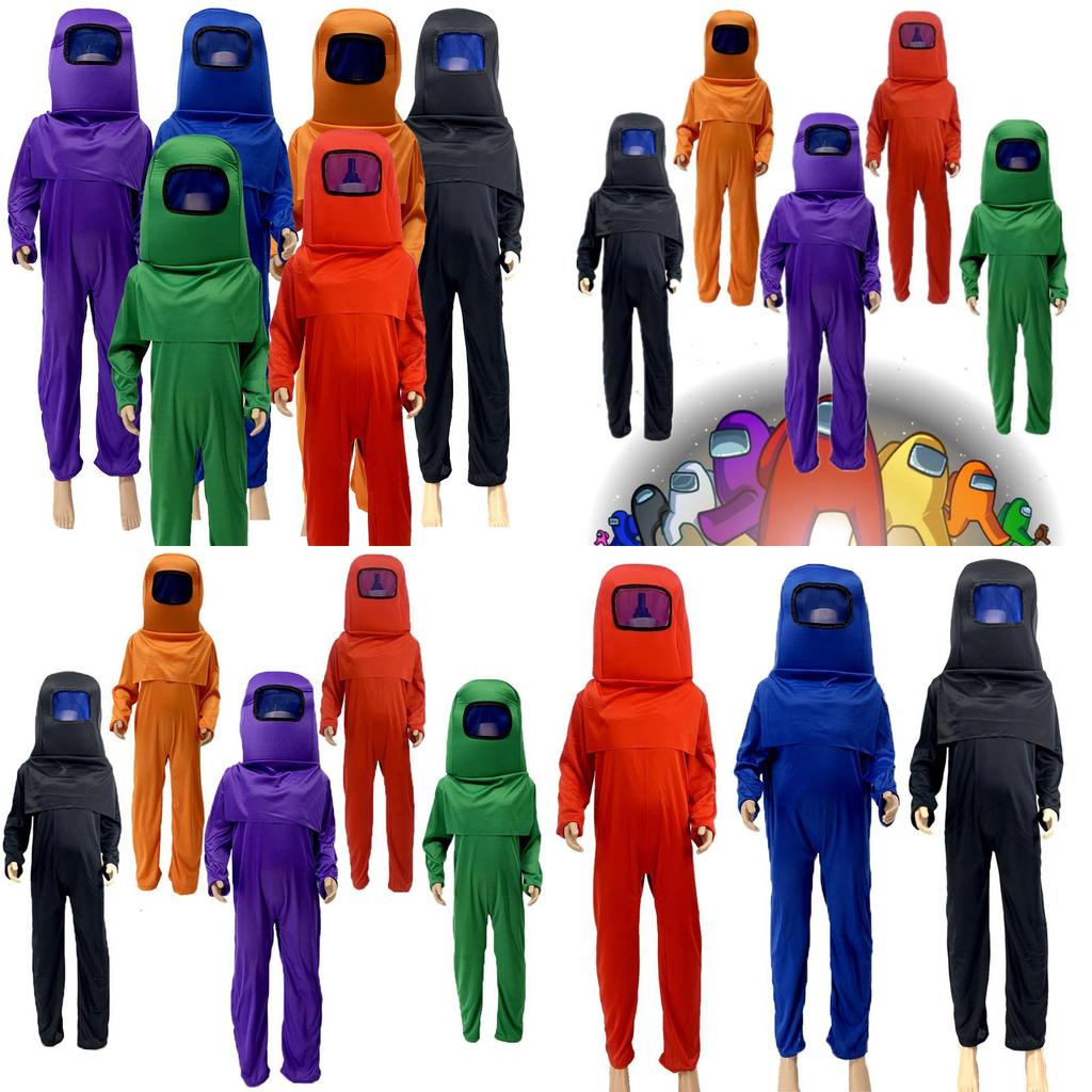 Kids 3pcs Among Us Cosplay Costume Children Halloween Party Show Sets Jumpsuit