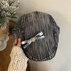 Оригинальный дизайн Берет с бантом-бабочкой в прохладном винтажном джинсовом стиле Y2k для женщин