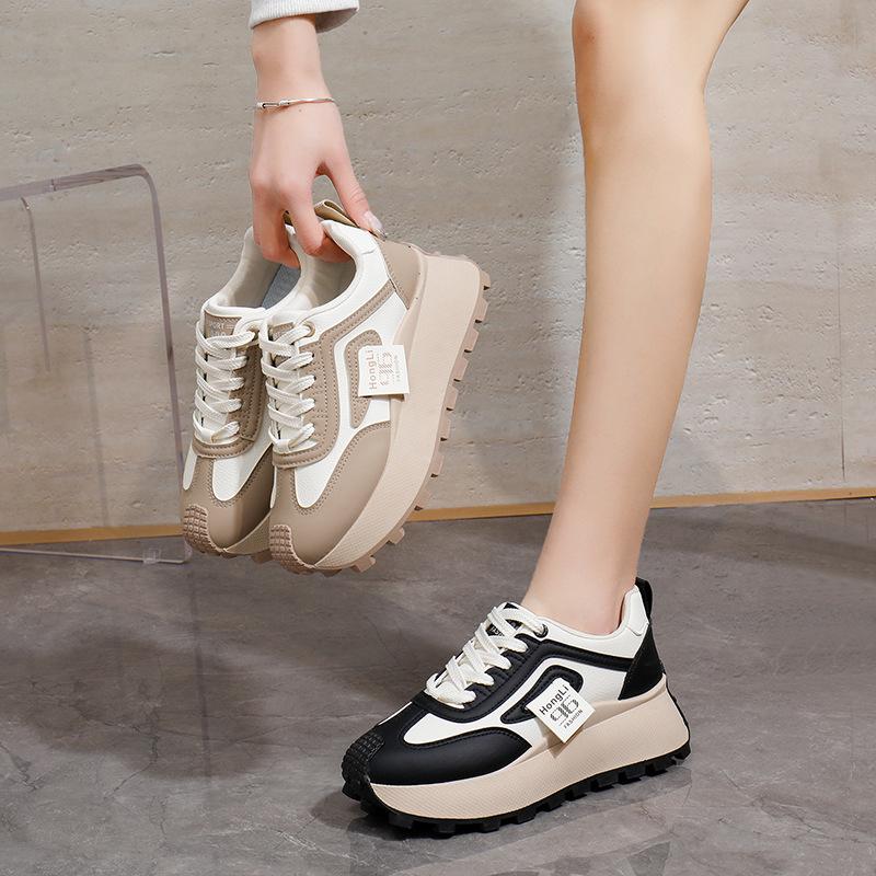 Ins Korean Version of the New Dad Shoes for Women 2025 Spring Student Running Sports Platform Heightening Casual Shoes HL875-1