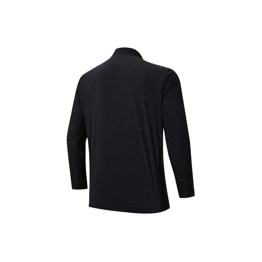 Anta Однотонная мужская куртка с воротником-стойкой и молнией, плотная, черная 152417605-3