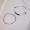 Natural Purple Crystal S925 Silver Bracelet Handmade Woven Bracelet Girl Party Gift