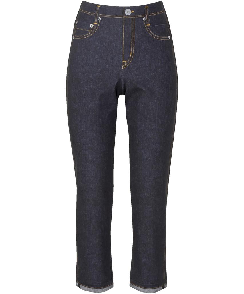Wacoal Calson Stretch Pants GB Feels Just Like Straight Denim Elastic UV Made in Travel (KSN120 LT) - Denim, Silhouette, Print, Waist,