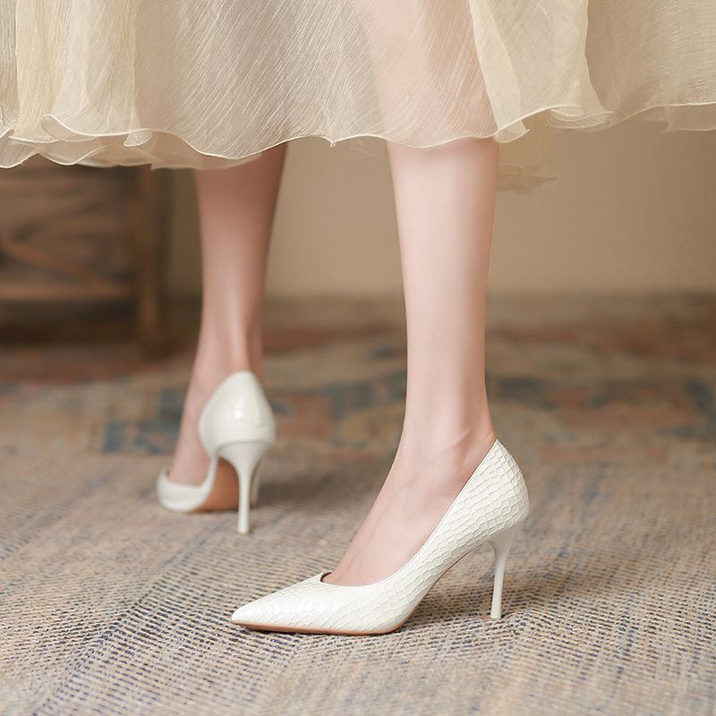 9 Commuter супер высокие каблуки сбоку пустые женские туфли сексуальные змеиный узор темперамент высокие каблуки неглубокий рот заостренные одинарные туфли женщины