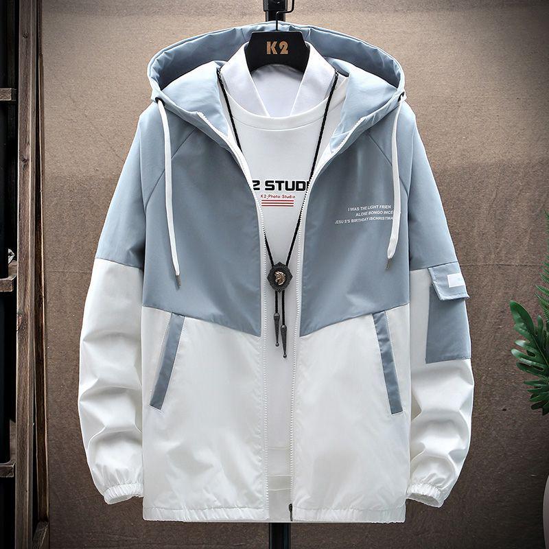 Мужская модная рабочая куртка с капюшоном в корейском стиле для подростков
