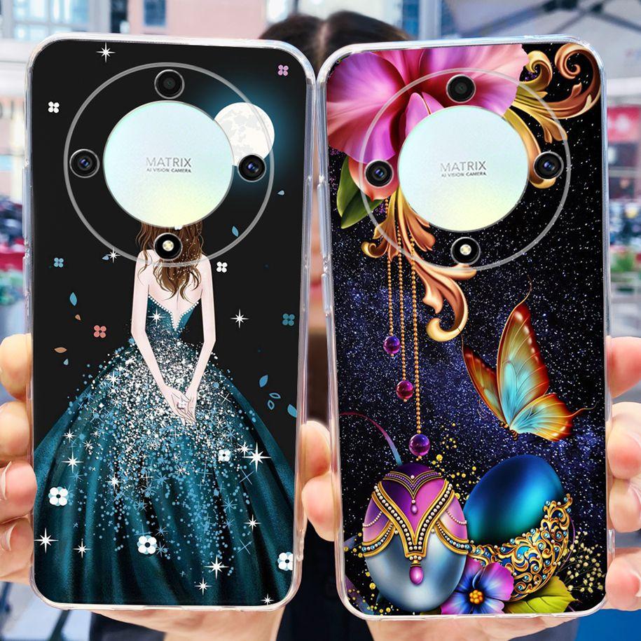 Чехол для Honor X9b 5G 2023 Модный Цветочный Прозрачный Силиконовый Мягкий Задний Чехол Для Honor X9a RMO-NX1 Funda HonorX9 X 9 X 9B X 9A Coque