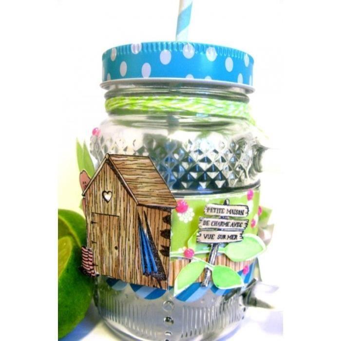 Bocal en verre - Graine Créative - Mes P'tits Bocaux Créatifs - 473 ml - Poignée - Motifs arabesques