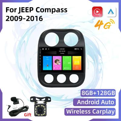 Автомобильное радио с 2 Din Android для JEEP Compass 2009-2016, экран, GPS-навигация, мультимедийный плеер, автомагнитола, автомагнитола, стерео