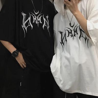 Y2K женская футболка в стиле хип-хоп, свободная, в стиле панк, с буквенным принтом, женские топы с короткими рукавами в стиле Харадзюку, одежда Y2K, винтажная футболка