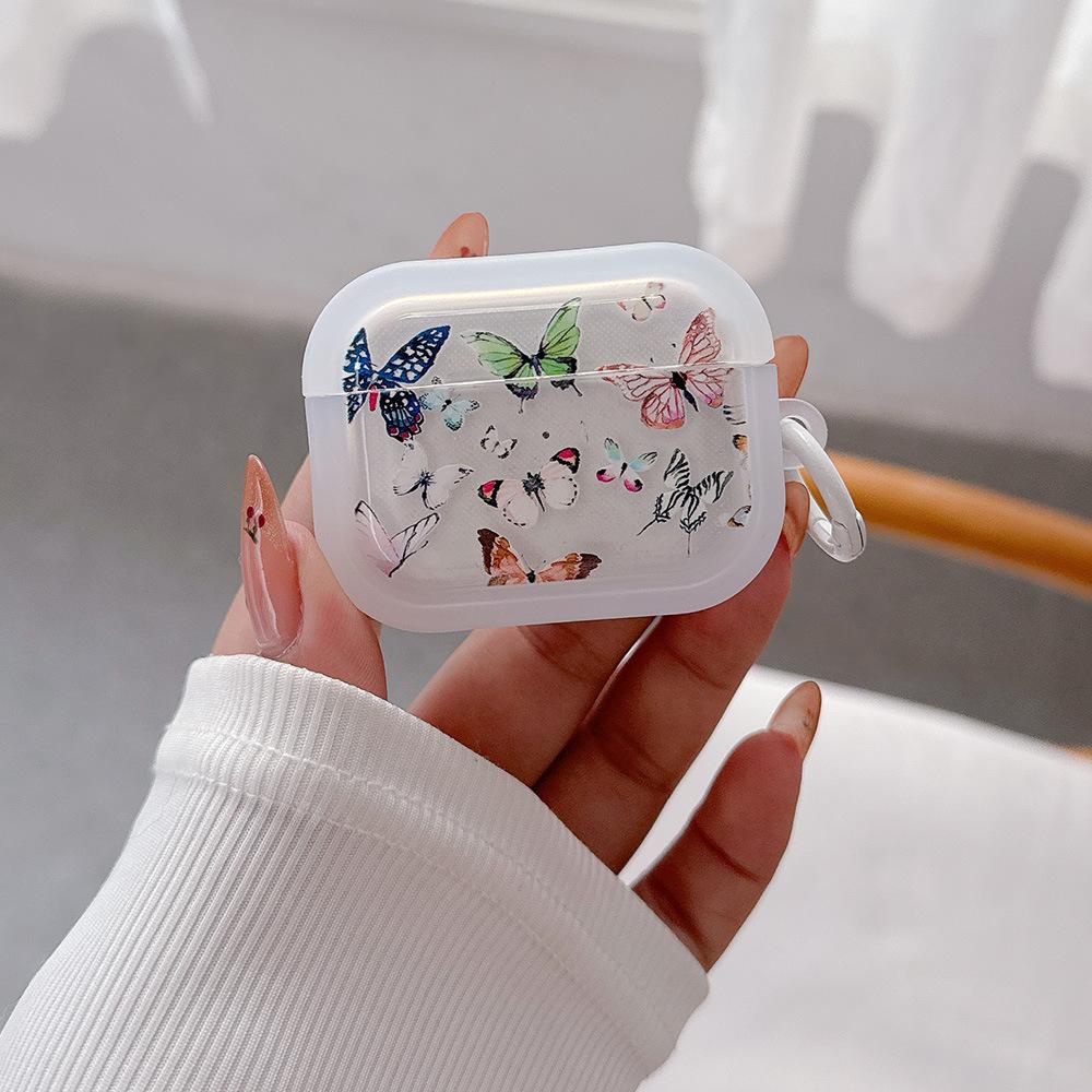 INS Colorful butterfly, suitable for Apple Bluetooth AirPods Pro protective case AirPods 1 generation earphone case