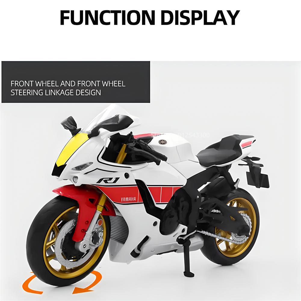Масштаб 1/12 Yamaha YZF-R1M Модель мотоцикла Игрушка Литые модели для моделирования Мотоцикл Коллекция Украшения Игрушки для мальчиков Подарки