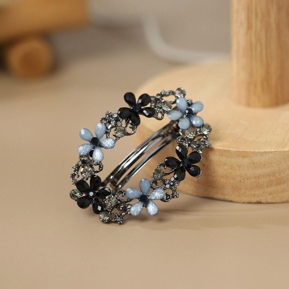 Роскошная овальная заколка для волос с цветком, со стразами и цирконом, верхняя заколка для женщин и девушек, аксессуары для волос
