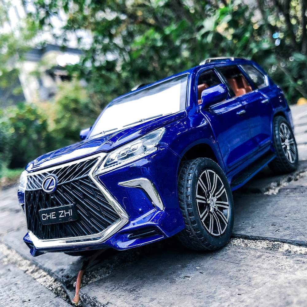 Lexus 570 Off-Road в масштабе 1/24, модель роскошного внедорожника, игрушечный автомобиль из цинкового сплава со звуком и светом для детей, подарок для мальчиков и девочек