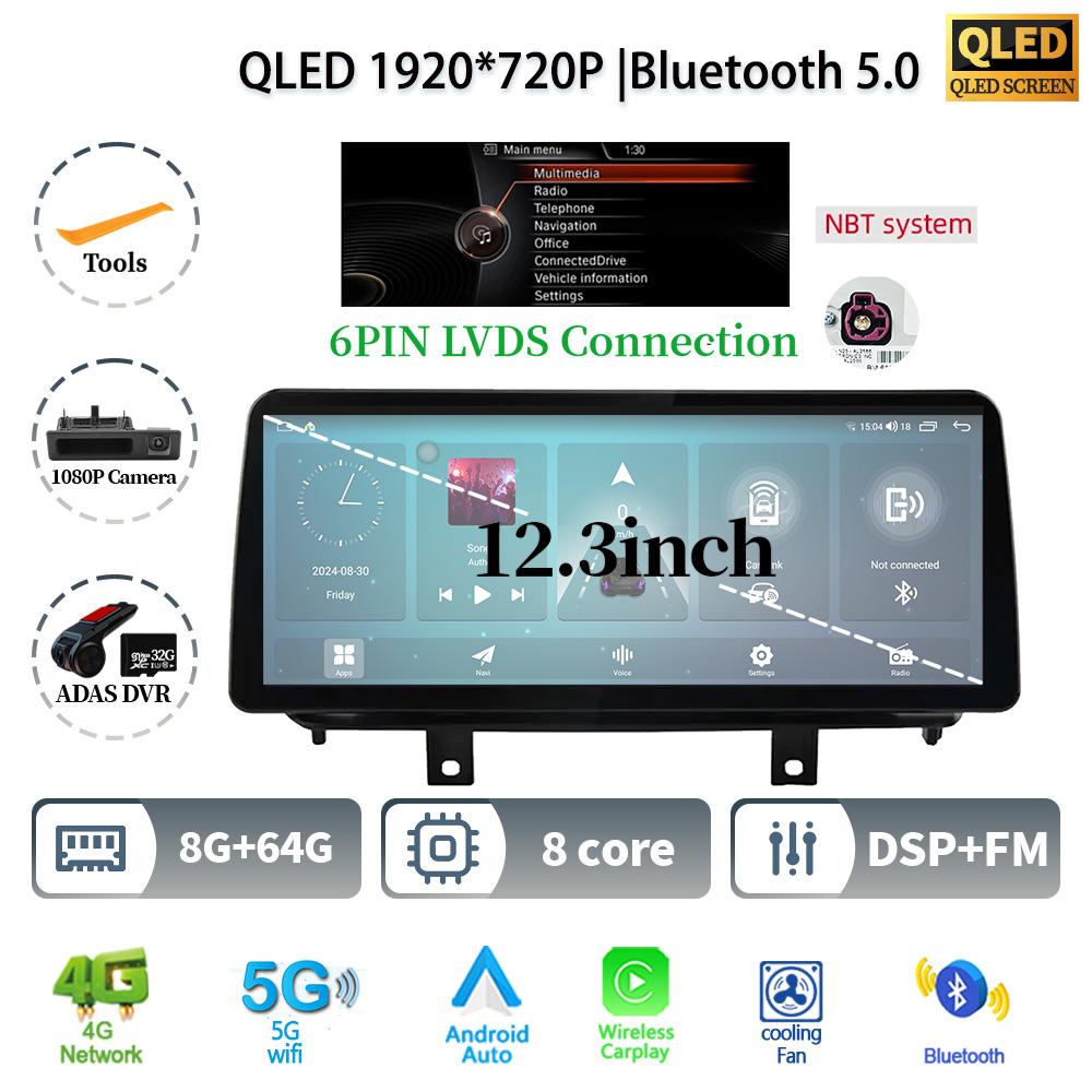 12,3" для BMW X5 F15 X6 F16 2014-2017 Android 14 автомобильное радио мультимедиа 4G GPS навигация Bluetooth стерео CarPlay сенсорный экран