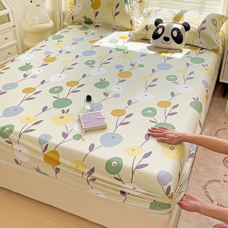Комплект простыней на резинке из 3 предметов с красочными цветами и листьями, ботанический узор, 100% хлопок, приятный для кожи чехол для матраса, комплект постельного белья размера «queen size»