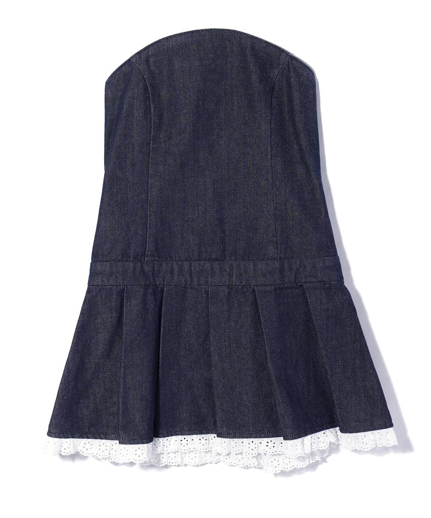 Yuhee Denim Tube Top Dress Blue