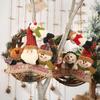 Snowman Santa Claus Elk Christmas Wreath Handmade Rattan Pendant Christmas Tree Door Decoration