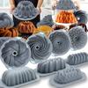 Silicone Bakeware Set Versatile Cake Molds Non-Stick Flower  Assorted Shapes Baking Pans Bundt Muffins Chocolates Moulds