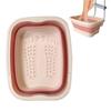 Yousheng Foldable Wash Basin Plastic Portable Pool Foot Bath Basin Kitchen Fruit Vegetable Washing Basin Footbath Tub Camping Laundry Car Wash Basin