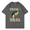 Drum and Bass Смешная Рыба Мем Графические Футболки Мужчины Женщины Мода Ретро Футболка с Коротким Рукавом Летняя Повседневная 100% Хлопок Футболки