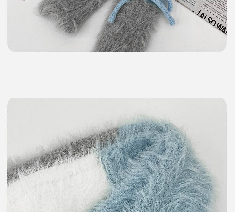 Korean Cute Fluffy Bow Knit Scarf - Women's Winter Neck Warmer