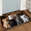 1 piece cat pattern non-slip polyester welcome floor mat