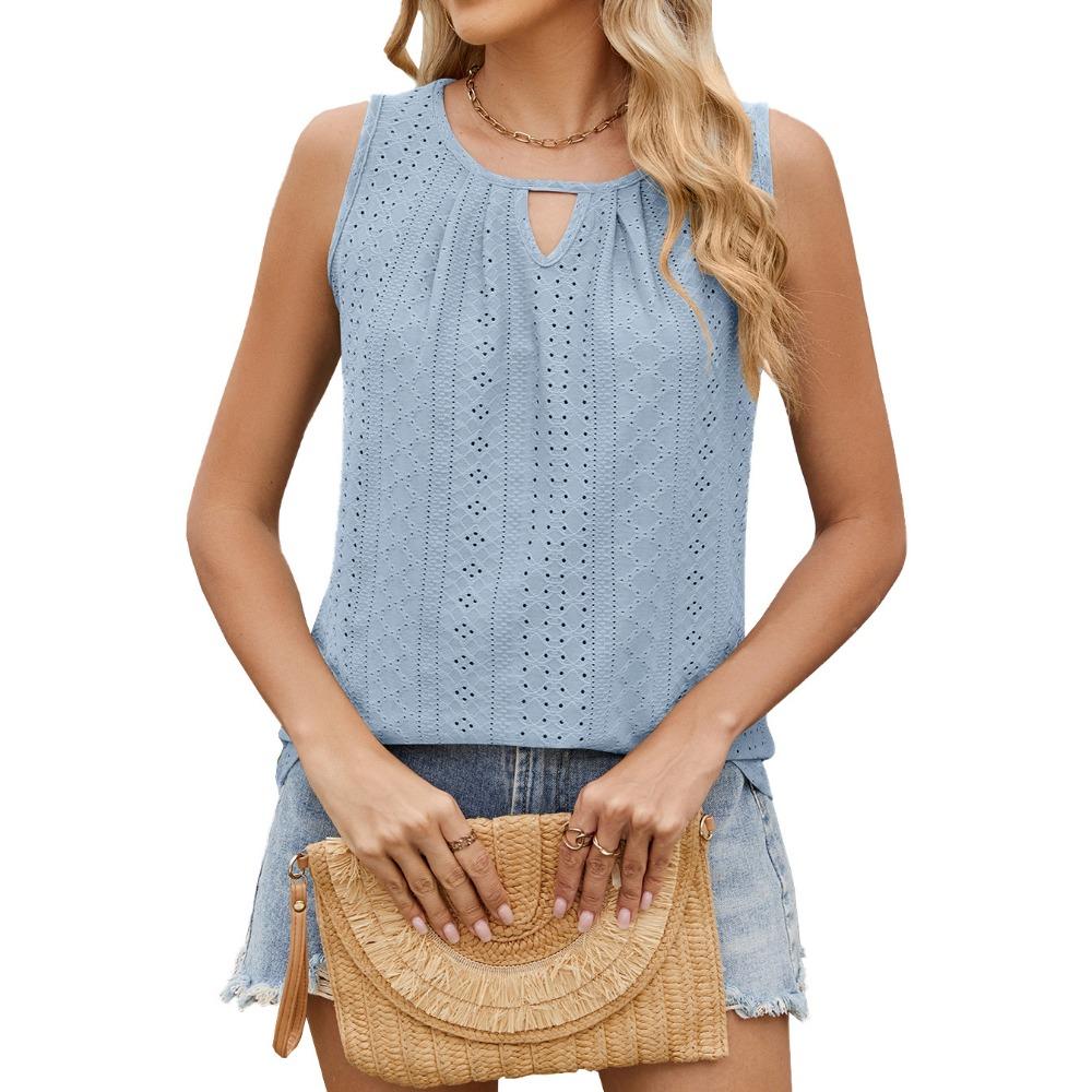 Женская летняя майка без рукавов, деловая повседневная одежда 2025, базовая свободная нарядная рабочая рубашка