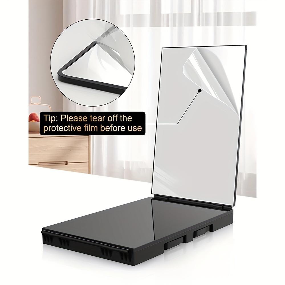 360 View Self-Cutting Hair Mirror, Clear Anti-fog HD Glass, Folding Cosmetic Mirror, Tri-fold Mirror, Hanging Mirror