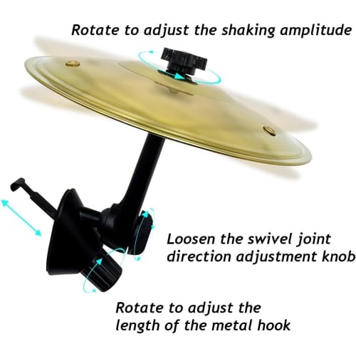 T Tersely Car Crash Cymbal, Mini Drum, Stainless Steel Air Vent Cymbal with Adjustable Angle, Creative and Fun Car Decoration for Driving, No Tools Re