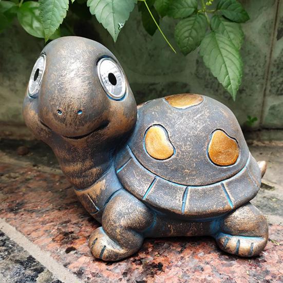 Солнечная лампа, орнамент, прочная синтетическая смола, черепаха, сова, улитка, скульптура, автоматический ночник