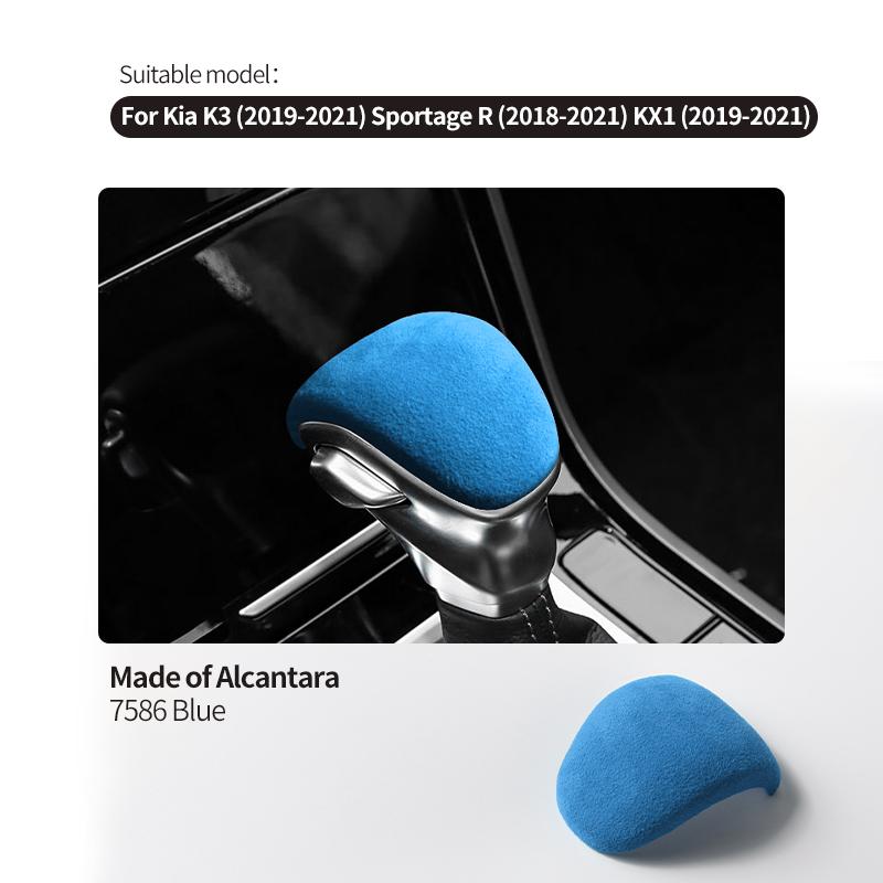 For Kia K3/ Sportage R /KX1 (2018-2021) Made of Alcantara Car Wrap Gear Shift Knob Trim Cover Boot Interior Tuning Accessories