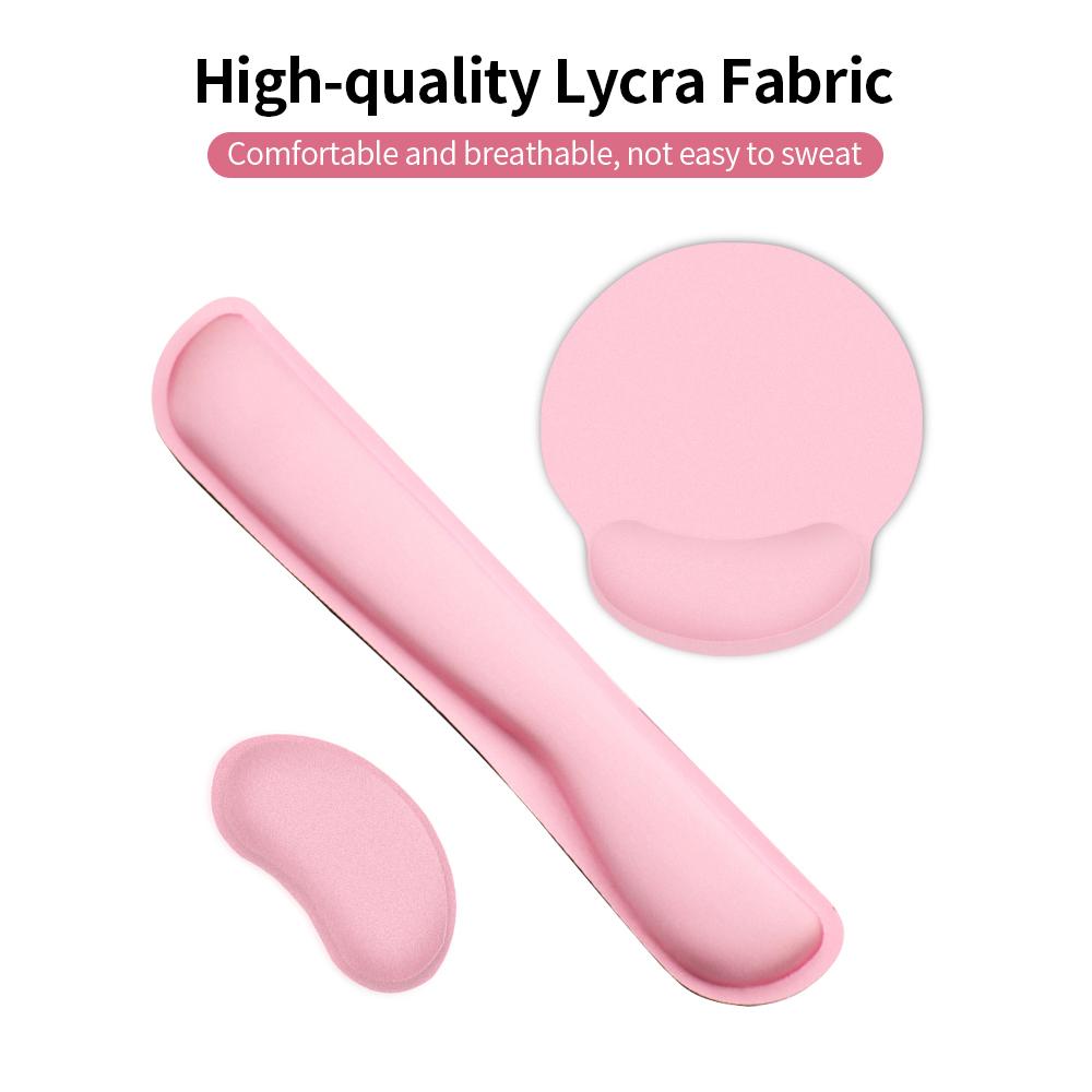 Ergonomic Memory Foam Keyboard Wrist Rest Mouse Wrist Rest Mouse Pad Set with Lycra Fabric