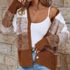 Women's Fall and Winter Color-changing V-neck Cardigan Long-sleeved Knit Sweater