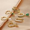 3PCS Fashion Stainless Steel Water Drop Zircon Dangle Earrings Set for Women Gold Plated U-shape Earring Piercing Jewelry