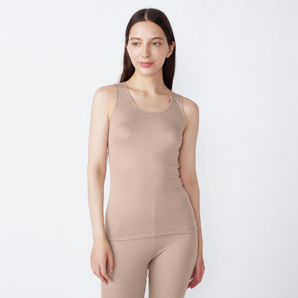 Mizuno Дышащий термопремиум горячий внутренний танк-топ средней толщины для повседневного использования, женский, материал, использование, C2JAC824, серо-бежевый, теплогенерирующий