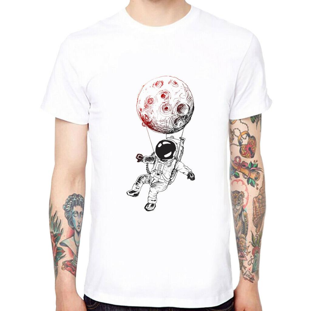 Мягкая забавная крутая футболка унисекс «Flying The Moon» Футболка с короткими рукавами