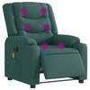 VidaXL Electric Reclining Massage Chair Dark Green Fabric 3310257