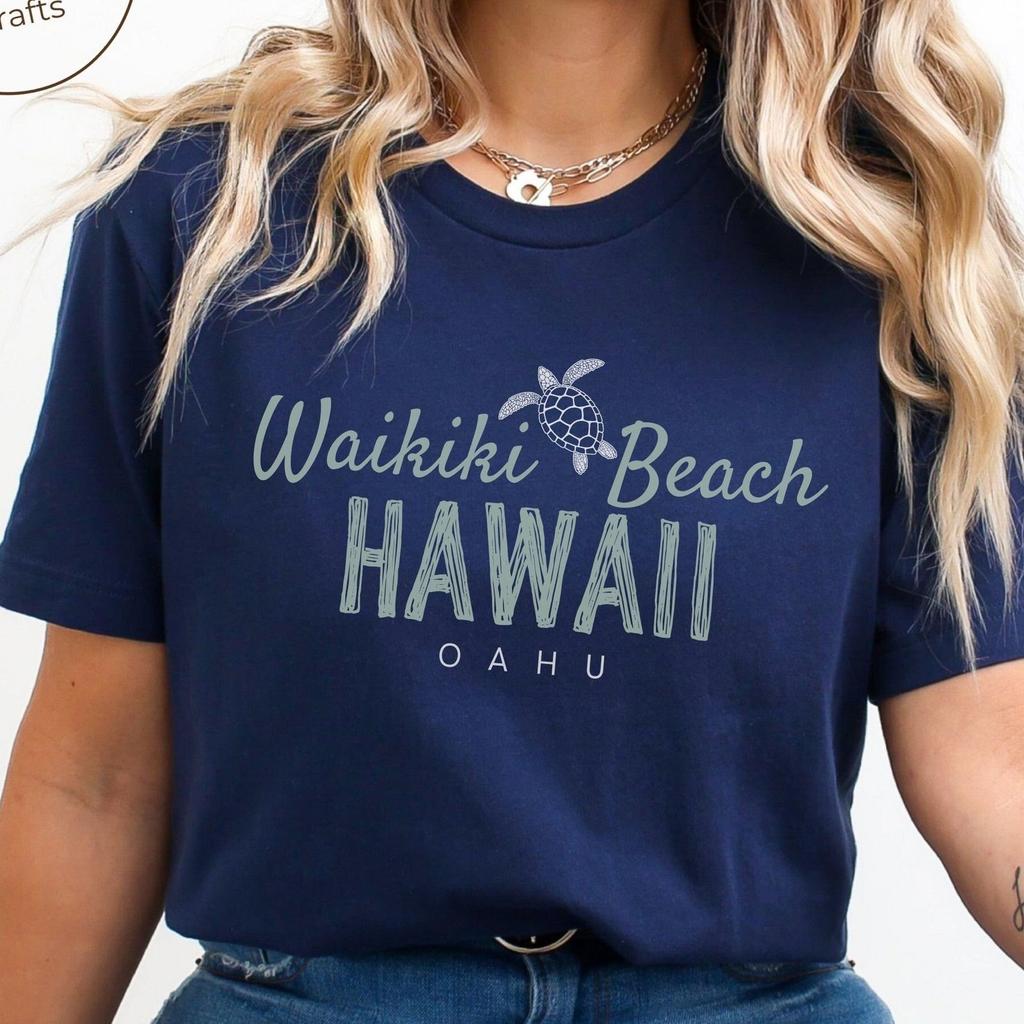 Гавайская рубашка, Футболка Waikiki Beach Oahu, Унисекс