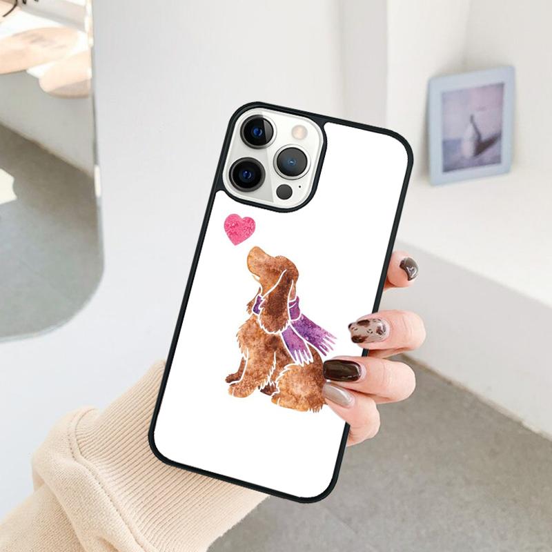 Funny Cocker Spaniel Dog Phone Case For iPhone 17 Air 16 15 14 11 12 13 Pro  MAX Plus coque Cover Shell