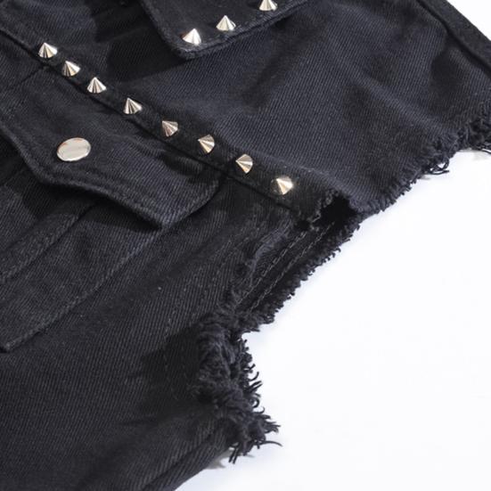 Мужской жилет, однобортный однобортный тонкий жилет с отложным воротником и заклепками без рукавов, уличная одежда