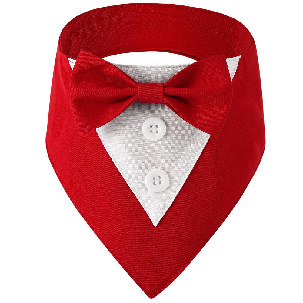 Tanpopo Brand Tuxedo Dog Wedding Collar Bow Tie Adjustable Collar Birthday Costume Outfit Cosplay Graduation Party Dress Bandana
