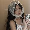 Korean Fresh Style Neckerchief Sweet White Lace Headband Turban Small Scarf Thin Flower Triangle Hair Band Girls Headdress